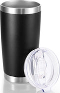 20 oz Tumbler Stainless Steel Tumblers with Lid Double Wall Vacuum Insulated Coffee Mug 20oz Powder Coated Cup for Hot and Cold Drinks, Black, 1 pack