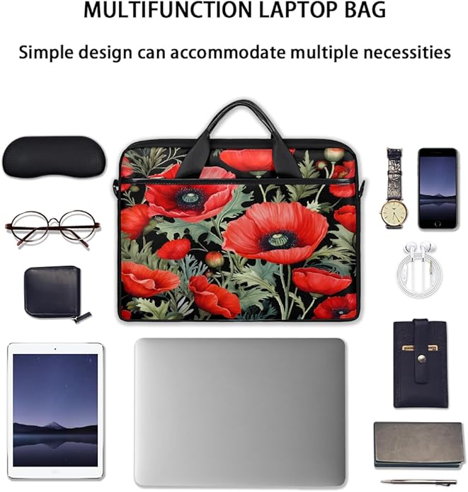 Laptop Shoulder Bag for Women Men, Waterproof Computer Case Messenger Bag Briefcase for Business Office Travel