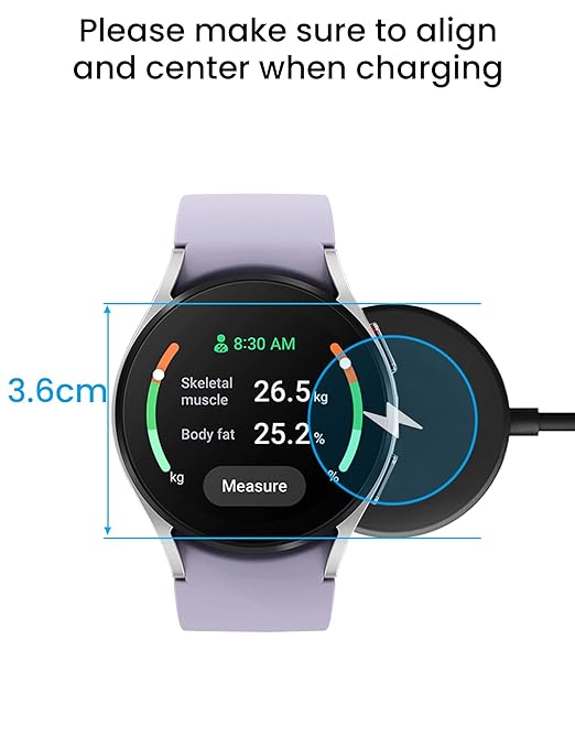 Sinoacc Charger for Samsung Galaxy Watch 7/6/6 Classic/5/5 Pro/4/4 Classic/3/Active 2/Active 1/Ultra/Fe Galaxy Watch Charger 3.3Ft USB Magnetic Wireless Charging Cable Cord