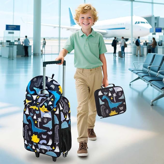 Kids Suitcase with Wheels for Girls and Boys, Rolling Carry on Luggage for Toddler Children
