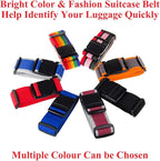 2 Pack Luggage Straps, Bright Colors Adjustable Suitcase Belts with Quick Release Buckle (GreyOrange)