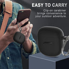 Silicone Case for Bose QuietComfort Earbuds II (2022) & QuietComfort Ultra Case (2023), Shockproof Protective Cover for Bose Earbuds Accessories with Keychain for Men Women (Black)
