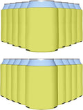 PartyPrints 100 Pack Marigold Blank Can Cooler Sleeves, Customizable Bulk Insulated Foam for Beer, Collapsible Plain Drink Holder, Cold Soda Insulator, 12oz Regular, 16oz Tall Cans