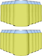 PartyPrints 1000 Pack Marigold Blank Can Cooler Sleeves, Customizable Bulk Can Coolers, Extra-Thick Collapsible Drink Insulator Sleeve, Beer Can Coolers for Party Beverages