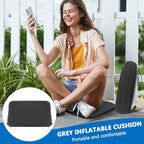 Portable Self-Inflating Seat Cushion, Portable Travel Cushion Airplane Seat, Memory Foam Sitting Pad for Travel Airplane Car Bleachers Backpacking Office(Grey)