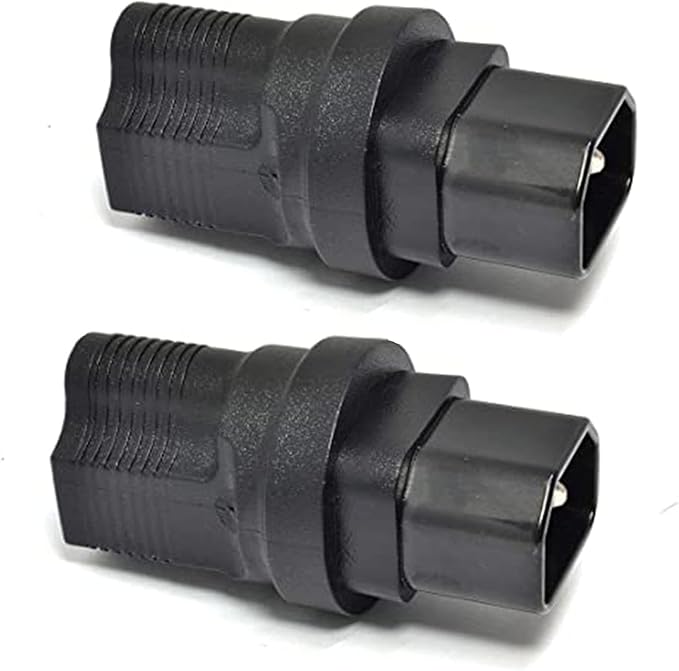 Ceptics IEC USA NEMA 5-15R to IEC 60320-C14 Adapter Plug - ETL Certified - Industrial Grade (IG-320-2PK),Black