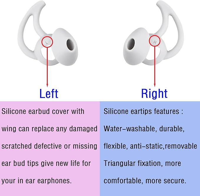 Replacement Earbud Tips Silicone Earbud Covers Ear Tips Compatible with Bose Quietcomfort and Sport Headphone Ear Bud Tips Large 3 Pairs