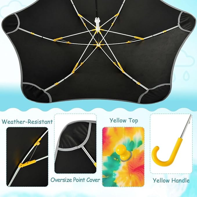 ALAZA Kids Umbrella Stick Umbrellas Cute Umbrella for Boys Girls Toddler UV/Sun Rain Windproof