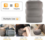 Inflatable Travel Foot Rest Pillow, Kids Airplane Bed, Adjustable Height Leg Pillow for Air Travel, Make a Flat Bed for Toddlers, Great for Airplane,Train,Small Size(Grey, 1 Pack