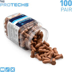 Flents Protechs Foam Ear Plugs, Contoured for Comfort, Ideal for Work with Loud Noise, Heavy Machinery, Construction, Studying & Traveling, NRR 32, Beige, Easy to Use, 100 Pair