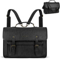 MOSISO 3 in 1 Laptop Bag, 15.6 inch PU Leather Shoulder Bag Briefcase Messenger Satchel Laptop Backpack, 15-16 inch Computer Bags Handbag Bookbag, Black