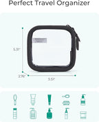BAGSMART Mini Clear Makeup Bag for Women Portable Travel Toiletry Bag, Cute Small Water-Resistant Cosmetic Bag TSA Approved Clear Makeup Case Pouch with Zipper for Car Essentials(Blush Pink)