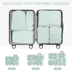 CherryNow Compression Packing Cubes, 7 Set Packing Cubes for Travel, Travel Essentials for Suitcase, Luggage Organizer Bags for Travel with Shoe Bag, Grey Blue