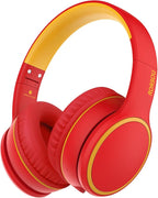 B10 Wireless Bluetooth Over-Ear Headphones, Lightweight Folding Stereo Bass Headset with Mic, 50H Playtime, Volume Control, Bluetooth 5.3 Headphones for iPad/Travel/Tablet/PC (Red)