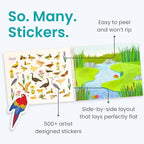 Cupkin Bird Sticker Book Activity for Kids, Toddler Airplane Travel Essentials, 500+ Parrot Stickers + 12 Scenes + 12 Coloring Book Pages, Bird Lover Kids Gift, Kid Crafts for Ages 2–8 Years