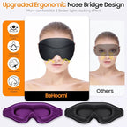 BeHoomi Sleep Mask, 2 Packs Premium Eye Mask for Sleeping, Total Blackout, Superior Soft Comfort, Upgraded 3D Ergonomic Designed Sleeping Mask for Home, Office, Travel, Meditation, Black & Purple