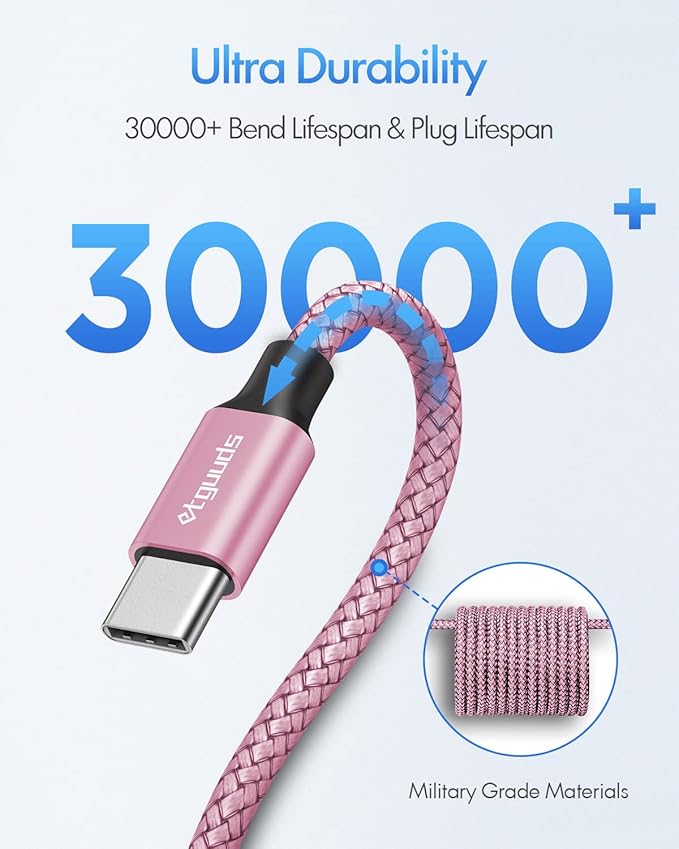 etguuds Pink USB C to USB C Cable 3ft, 2-Pack 60W USBC to USBC Cord, Type C to C Charger Cable Fast Charging for iPhone 17 16 15 Pro Max Plus Air, Samsung Galaxy S25 S24 S23, for MacBook/iPad, Pixel