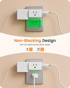 LENCENT 2 Prong to 3 Prong Outlet Adapter,Wall Plug Extender,Multiple Outlet Wall Plug with 3 AC Outlets,Non Grounded Outlets Expander for Japan Travel Kitchen Office Bathroom Older House,4 Pack