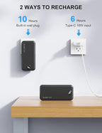 Portable Charger, 20000mAh 22.5W Fast Charging Power Bank with Built-in Cables & Wall Plug, USB C External Battery Pack with LED Display, Travel Essentials Phone Charger for iPhone iPad Samsung Black