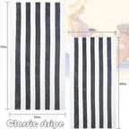 Exclusivo Mezcla 4 Pack Cotton Large 30x60 Inches Soft Cabana Stripe Thick Beach Towel, Super Absorbent Travel Bath Pool Towel (Charcoal Grey)