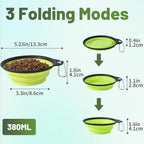 SLSON Dog Bowls Collapsible Pet Travel Feeder, 2Pack Integrated Molded Reinforced Rim Cat Water Dish Lightweight Foldable Food Dispenser for Pets Walking Parking Camping,Green and Blue,Small