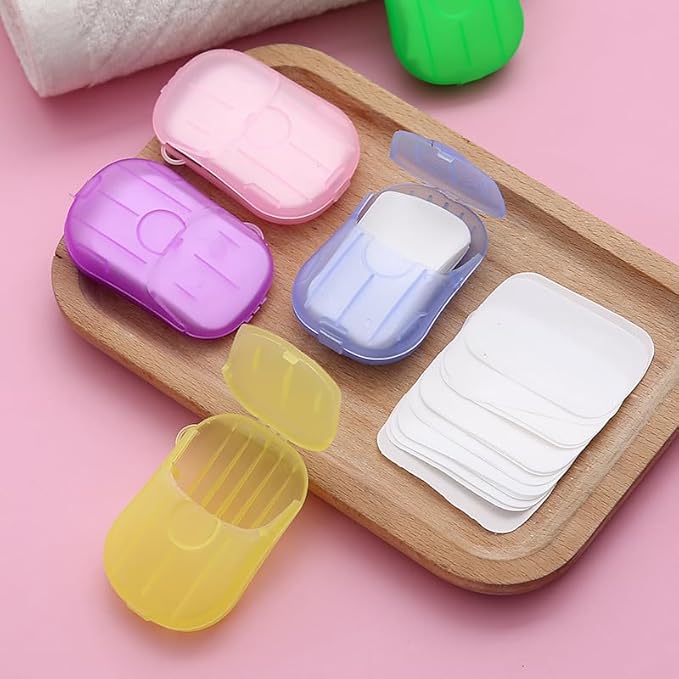 Paper Soap Sheets for Hand Washing, 20 Pack (400 Sheets) Mini Portable Hand Soap Sheets, Scented Disposable Soap Sheet, Colorful Camping Soap Sheets, Travel Soap Sheets for Hand Washing