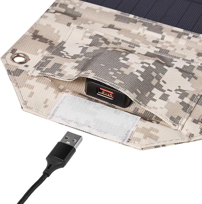 12W Foldable Solar Charger Portable Solar Panel Mobile Phone Charger for Camping Hiking Climbing Camouflage Color