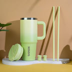 BJPKPK 30 oz Tumbler With Handle Insulated Tumblers With Lid And Straw Stainless Steel Thermal Cup,Blue Haze