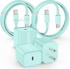 Fast Charger for iPhone 17 16 15 Charger Fast Charging, 6+10ft USBC to USBC Cable Cord &20W Type C Block for iPhone 17 Air, 16e, 17 16 15 (Pro Max/Pro/Plus), iPad Pro/Air/Mini, Green