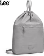Lee Drawstring Backpack Bag Lightweight Small Gym Swim Beach Bag Water Resistant Sports Sackpack for Men Women, LEE48-002GY