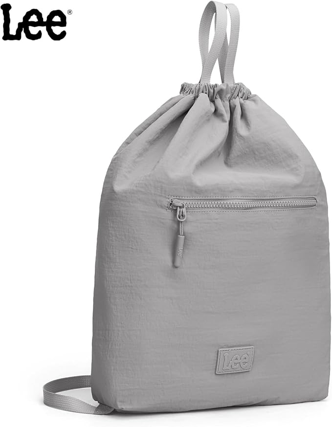Lee Drawstring Backpack Bag Lightweight Small Gym Swim Beach Bag Water Resistant Sports Sackpack for Men Women, LEE48-002GY