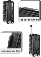 Somago 28 Inch Luggage With Spinner Wheels Hard Shell Polypropylene Suitcase with TSA Lock and YKK Zipper,Classic Black