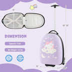 Goplus Kids Luggage, 16’’ Carry On Suitcase with Wheels, Waterproof Hard Shell, Lightweight Rolling Luggage for Travel, Birthday Gifts for Toddlers, Children, Boys, Girls (Purple-Unicorn)