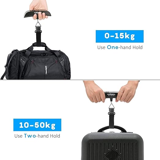 Luxebell Luggage Scale Portable Handheld Digital Suitcase Weight 110lbs Airplane Travel Essentials Gift LCD Backlight Temperature Sensor