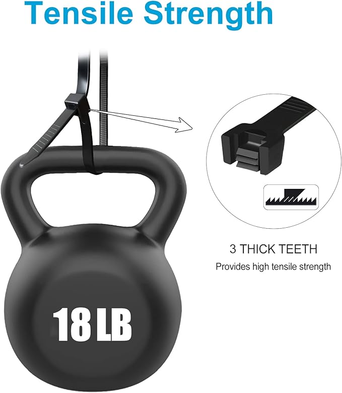 Zip Ties 4 inch, Small Zip Ties with 18 lb Tensile Strength, Black, 5000 Pack, by Tantti Supply