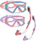 Aegend Snorkeling Gear for Adults Youth Kids, Snorkel Mask with Top Dry Valve - Panoramic View Anti-Leak and Anti-Fog with Mesh Bag for Snorkeling, Scuba Diving, Freediving & Swimming