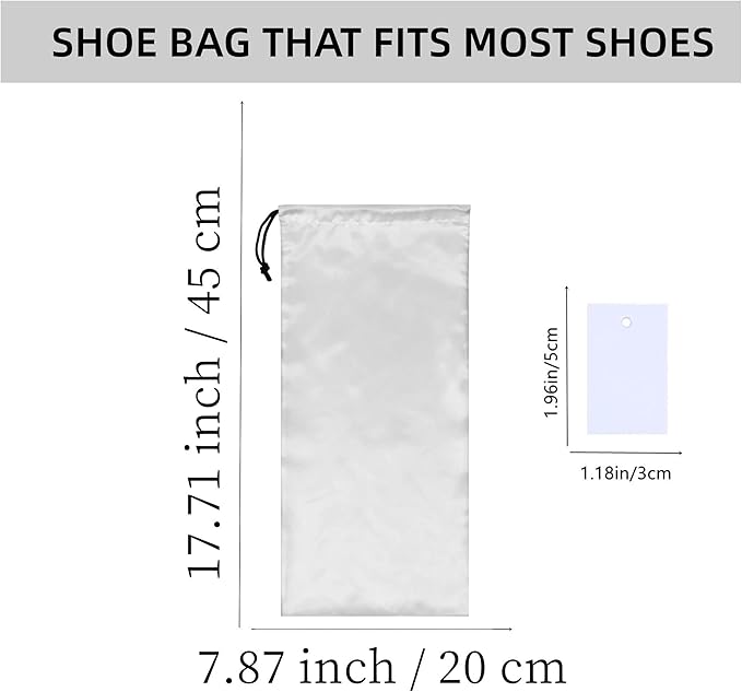 GONGKANGYUAN 20 Pack Satin Shoe Bags for Travel, Drawstring Shoe Storage Bags for Men and Women, Dustproof Moisture-Proof Shoe Pouches for Packing & Organizing Shoes