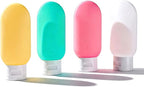 Travel Bottles for Toiletries: 4 Pack 2oz TSA Approved Travel Containers, BPA Free Leak-Proof Refillable Squeeze Bottles, Portable Travel Size Container for Shampoo Conditioner Lotion Body Wash