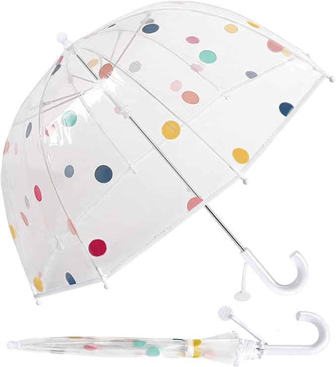 Kids Clear Umbrella for Rain Dome Bubble Umbrellas Windproof for Kids Boys and Girls