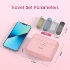 Travel Bottles with Case, 4x2oz TSA Approved, Leak-Proof, Press to Unlock, Compact & Portable Travel Toiletries (Pink)