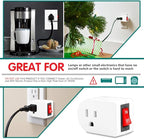 Grounded Outlet Adapter, ANKO ETL Listed Wall Tap Adapter with Red Indicator On/Off Power Switch (4 Pack)
