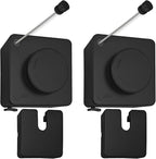 2 Pack Retractable Clothesline Indoor & Outdoor, 16.2 Ft Non-Sagging Stainless Steel Laundry Washing Line with Wall Mounted Heavy Duty Design, Space-Saving Clothing Drying Rack (Black)