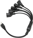 Extension Cord Splitter, 3 Prong 1 to 5 Outlet Splitter, 16AWG 18AWG 5 Way Outdoor Outlet Extender for Computer LED Stage Light