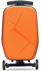 Scooter Luggage For Kids & Adults， Hardside Ride On Suitcase For Kids Ages 4-15 Multifunctional Lightweight Foldable Carry On Luggage With Wheels Ride On For Children Teenagers（Orange）