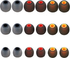 Silicone Replacement Earbud Tips Fit Most In-Ear Earbuds - Inner Hole 3.8mm - 5.1mm - 9 Pairs S, M, L Earphone Silicone Covers