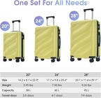 Merax Luggage Set 3 Piece, Hardshell ABS Suitcases with Spinner Wheels, Lightweight Durable TSA Approved Carry-on & Checked Luggage for Travel (20"/24"/28")