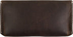 Hide & Drink, Full Grain Leather Large Female Wallet, Travel Organizer for Women, Vintage Money and Card Holder, Handmade, Bourbon Brown/White Stitching
