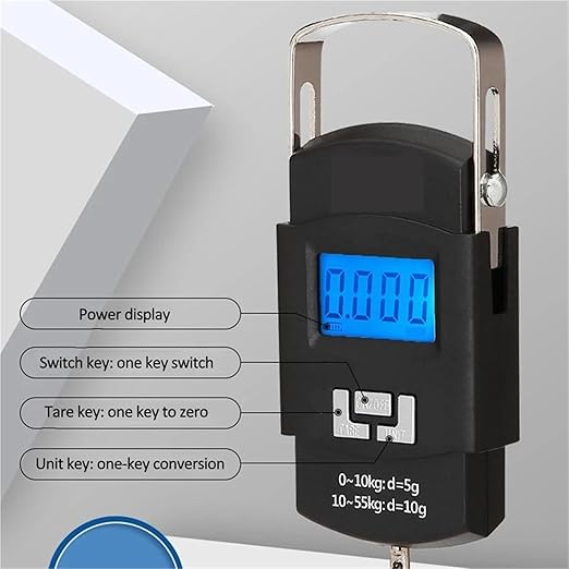 Luggage Weight Scale, 10pcs 55kg/10g Electronic Digital Scale Hanging Hook Fishing Travel Precision Luggage Weight Scale Balance Scales,for Travel