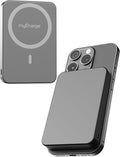 myCharge CliqAir 10000mAh Magnetic Power Bank – Ultra-Thin 0.5" Design | 15W Fast Wireless Charging | 20W PD USB-C Port | Powerful Magnetic Hold | Perfect for Travel, Work, or Everyday Use | Grey