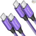 etguuds Purple USB C to USB C Cable 3ft, 2-Pack 60W USBC to USBC Cord, Type C to C Charger Cable Fast Charging for iPhone 17 16 15 Pro Max Plus Air, Samsung Galaxy S25 S24 S23, for MacBook/iPad, Pixel